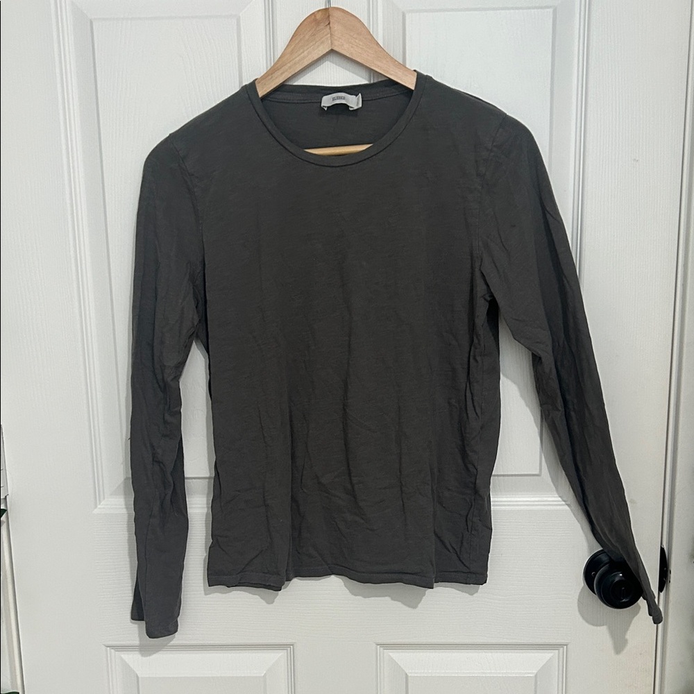 Closed Dark Gray Long Sleeve Top